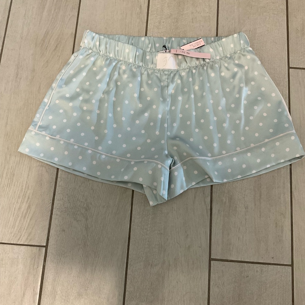 Victoria’s Secret mint & white polka dot silky pj bottoms. Size small.NWT